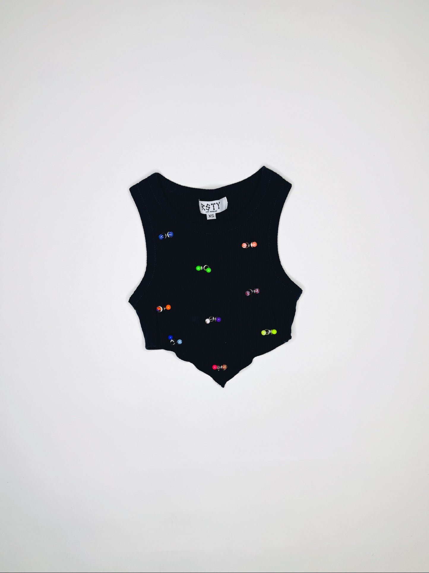 Ribbed Cropped Colorful Tank