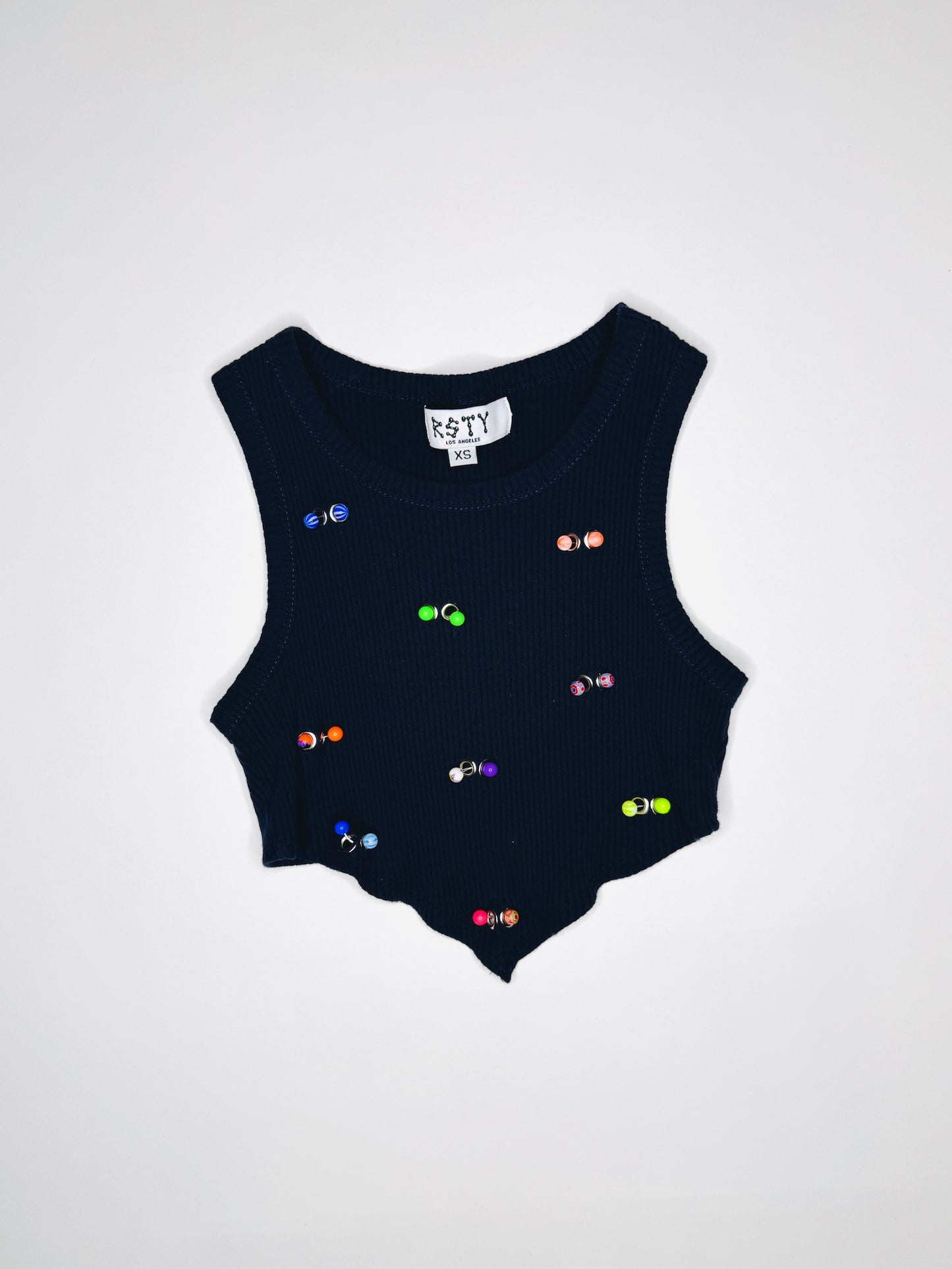 Ribbed Cropped Colorful Tank