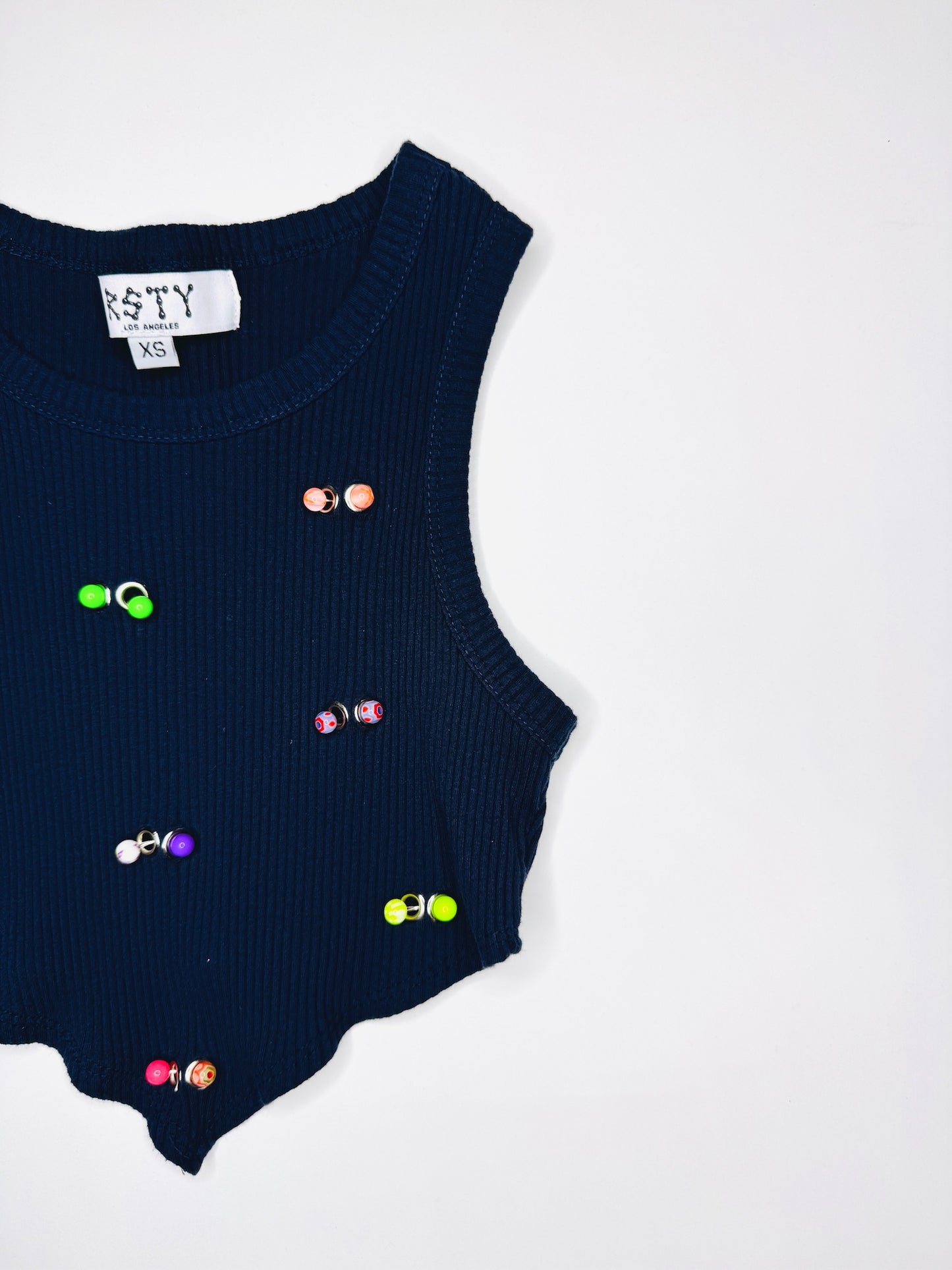 Ribbed Cropped Colorful Tank