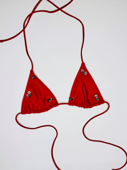 Red Mini Pierced Bikini