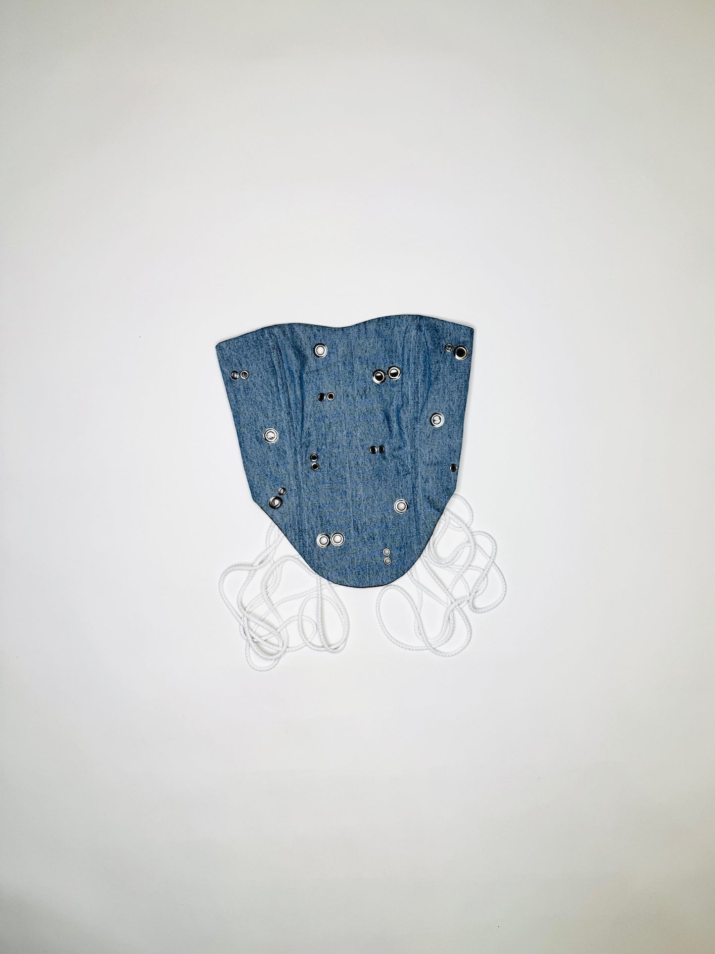 Blue Denim Grommet Corset