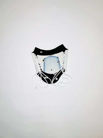 Light Blue Studded Pierced Corset