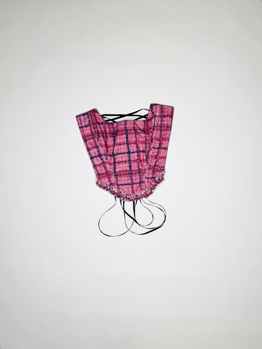 Pink Plaid Ruffle Corset